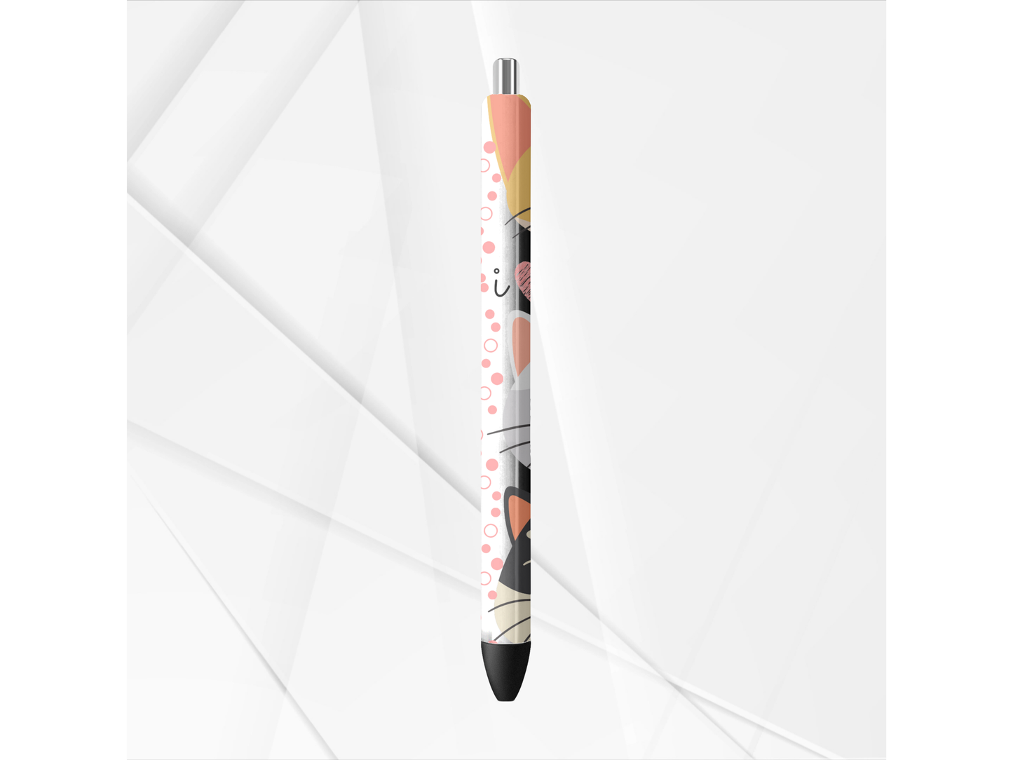 Cat Love UVDTF Pen Wrap: Permanent Adhesive Waterproof