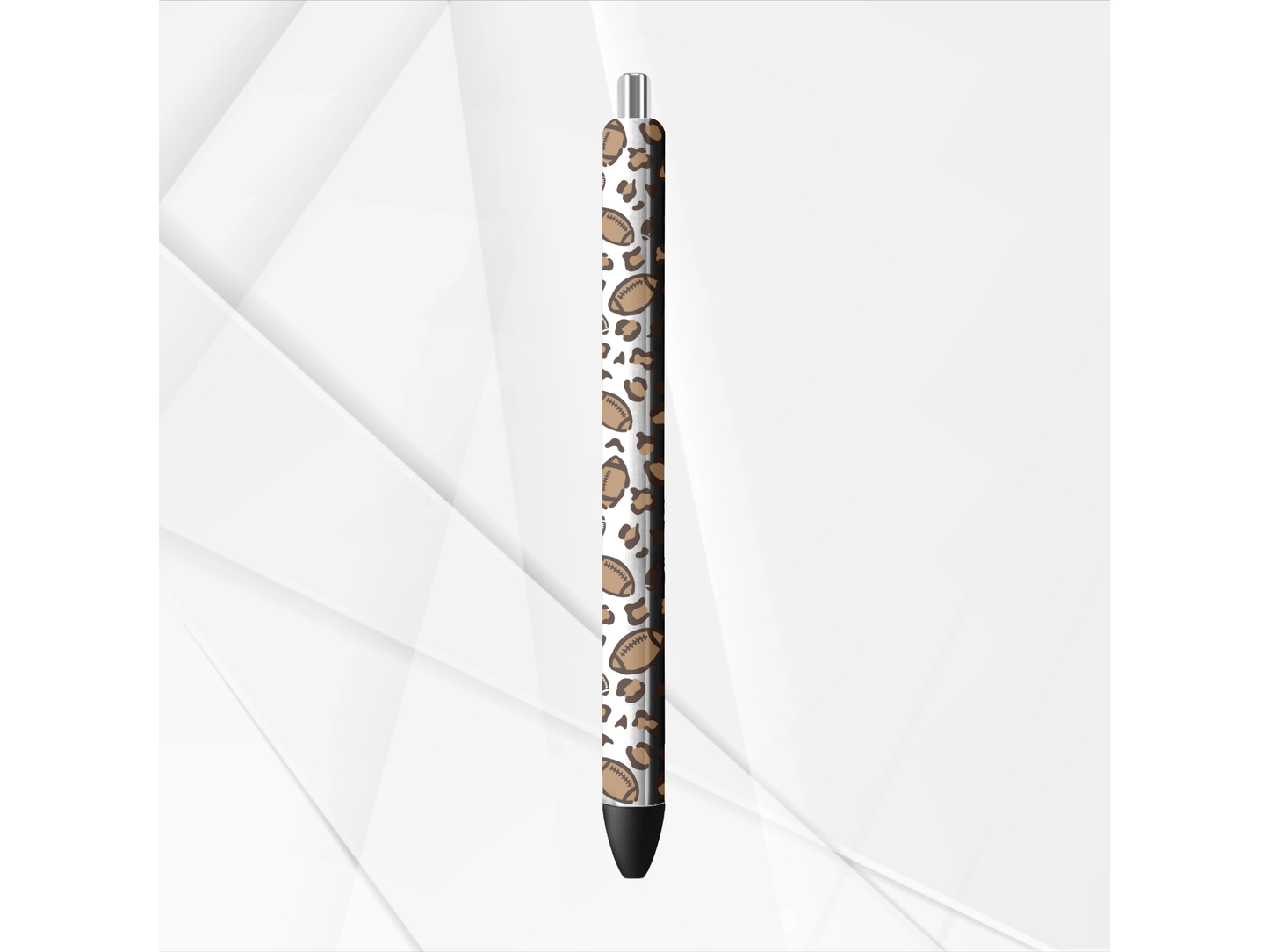 UVDTF Pen Wrap Football Leopard Print, Permanent Adhesive Waterproof, Ready to apply