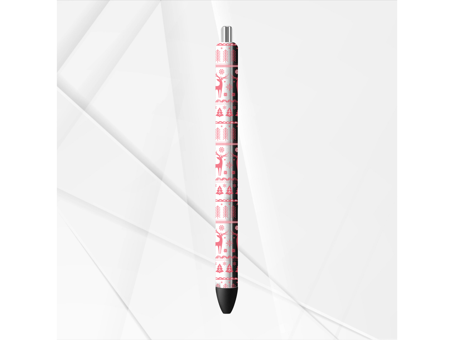 UVDTF Pen Wrap Deer Snowflake, Christmas Design, Ready to Apply, Permanent Waterproof Adhesive