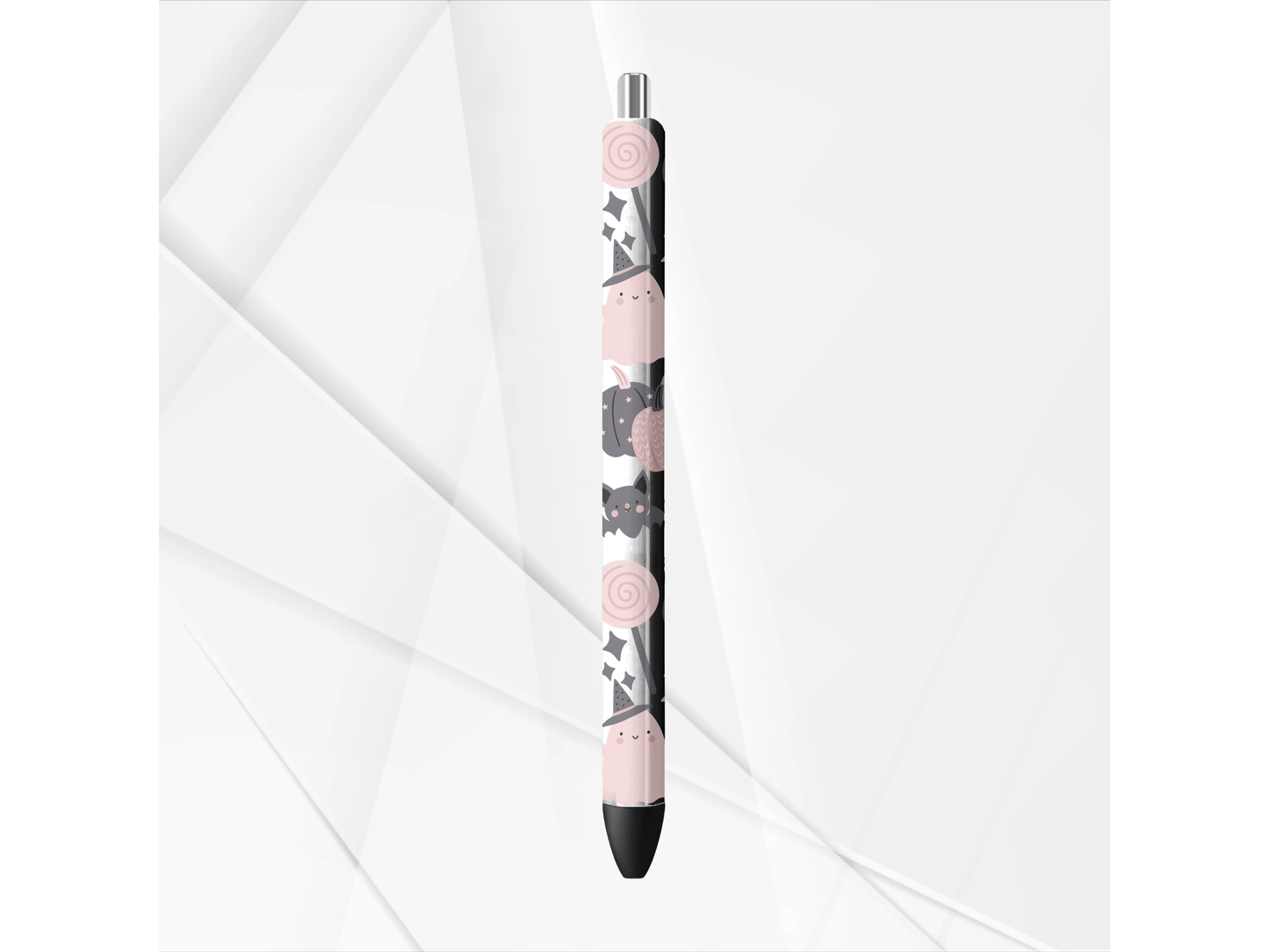UVDTF Pen Wrap Pink Ghost, Halloween Pen Wrap, Permanent Adhesive Waterproof, Ready to apply