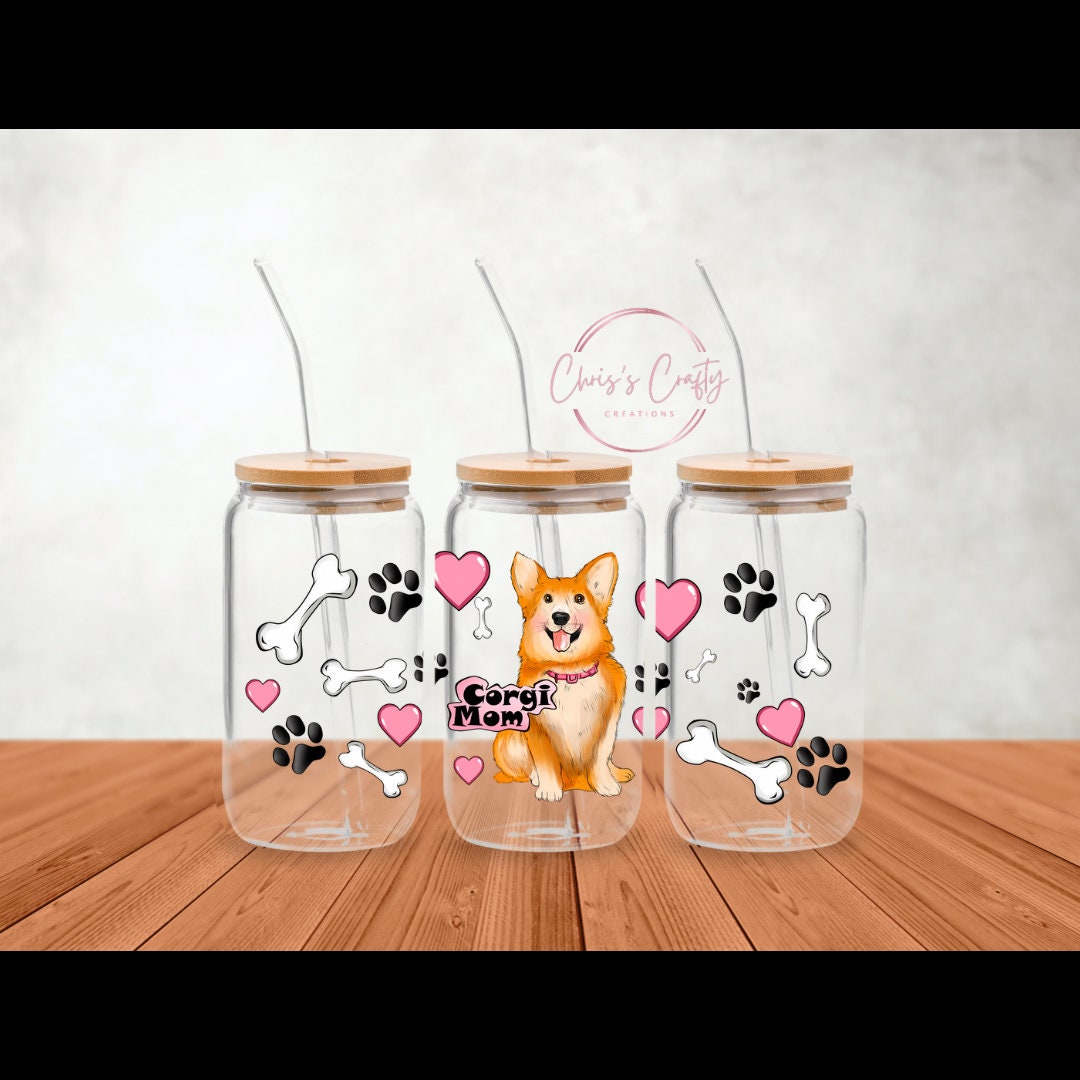 UVDTF Wrap Corgi Mom for 16oz Mug Tumbler, Dog Mom Wrap, Ready to apply, Gifts for Her, Permanent Waterproof Adhesive