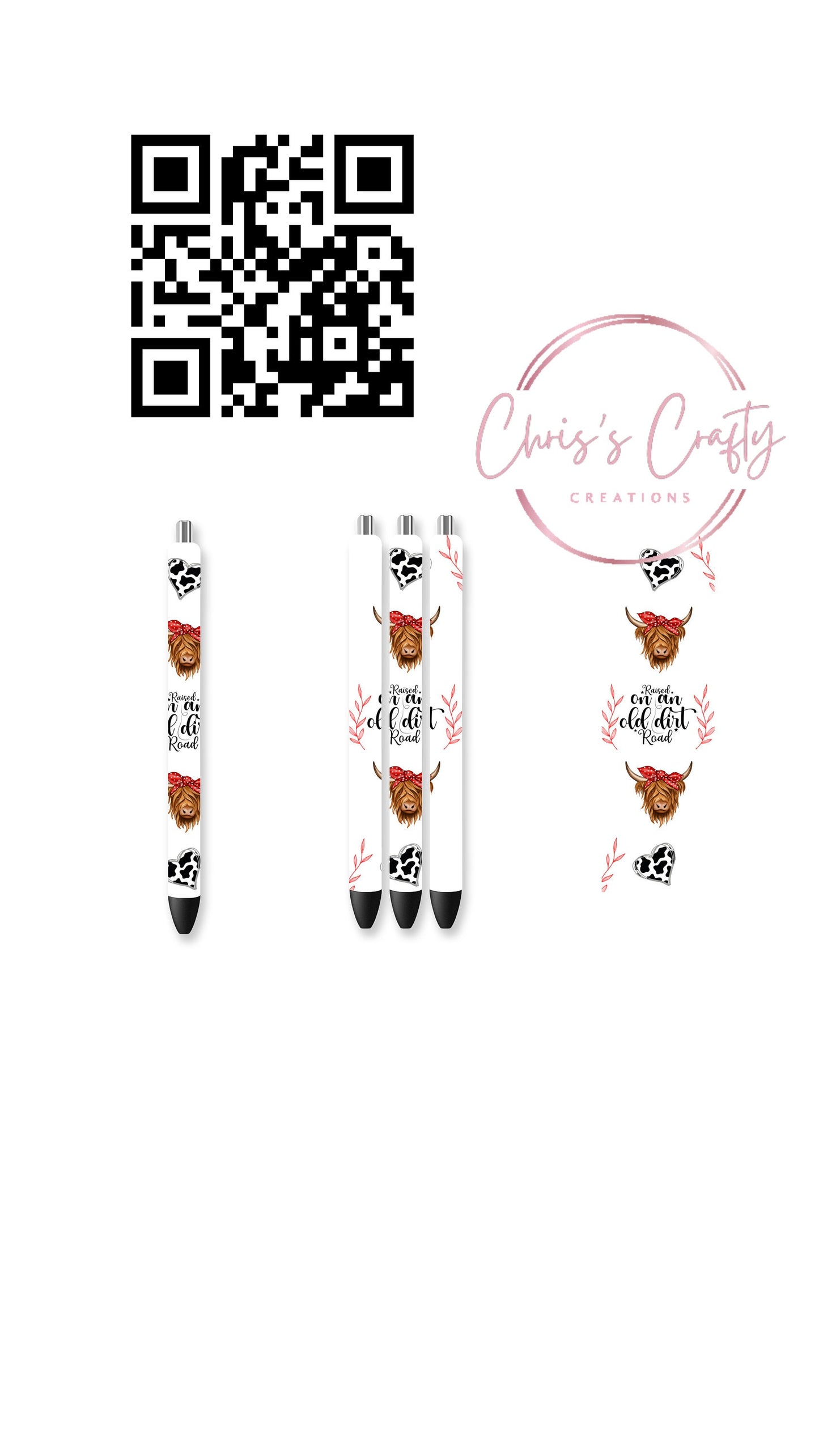 UVDTF Pen Wrap Highland Cow, Ready to Apply, Permanent Waterproof Adhesive