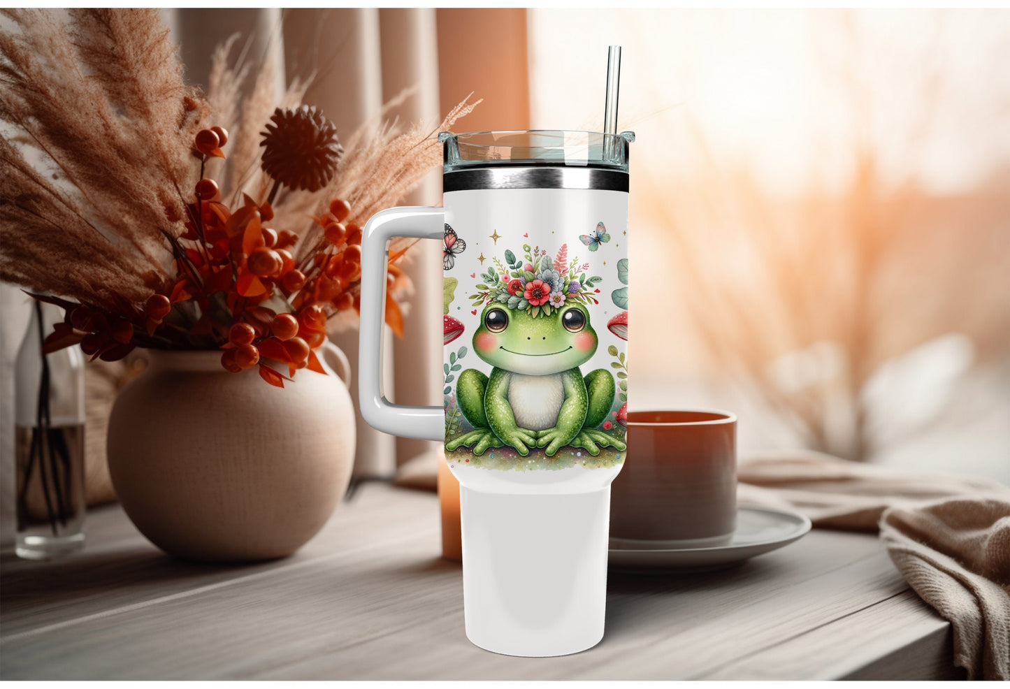 UVDTF Wrap Cute Frog Red Mushrooms 16oz Can Glass Mug  Tumbler, Frog Wrap, Ready to apply, Permanent Waterproof Adhesive