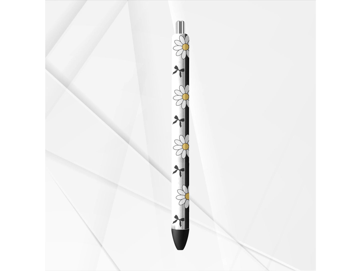 UVDTF Pen Wrap White Daisy Coquette Bow