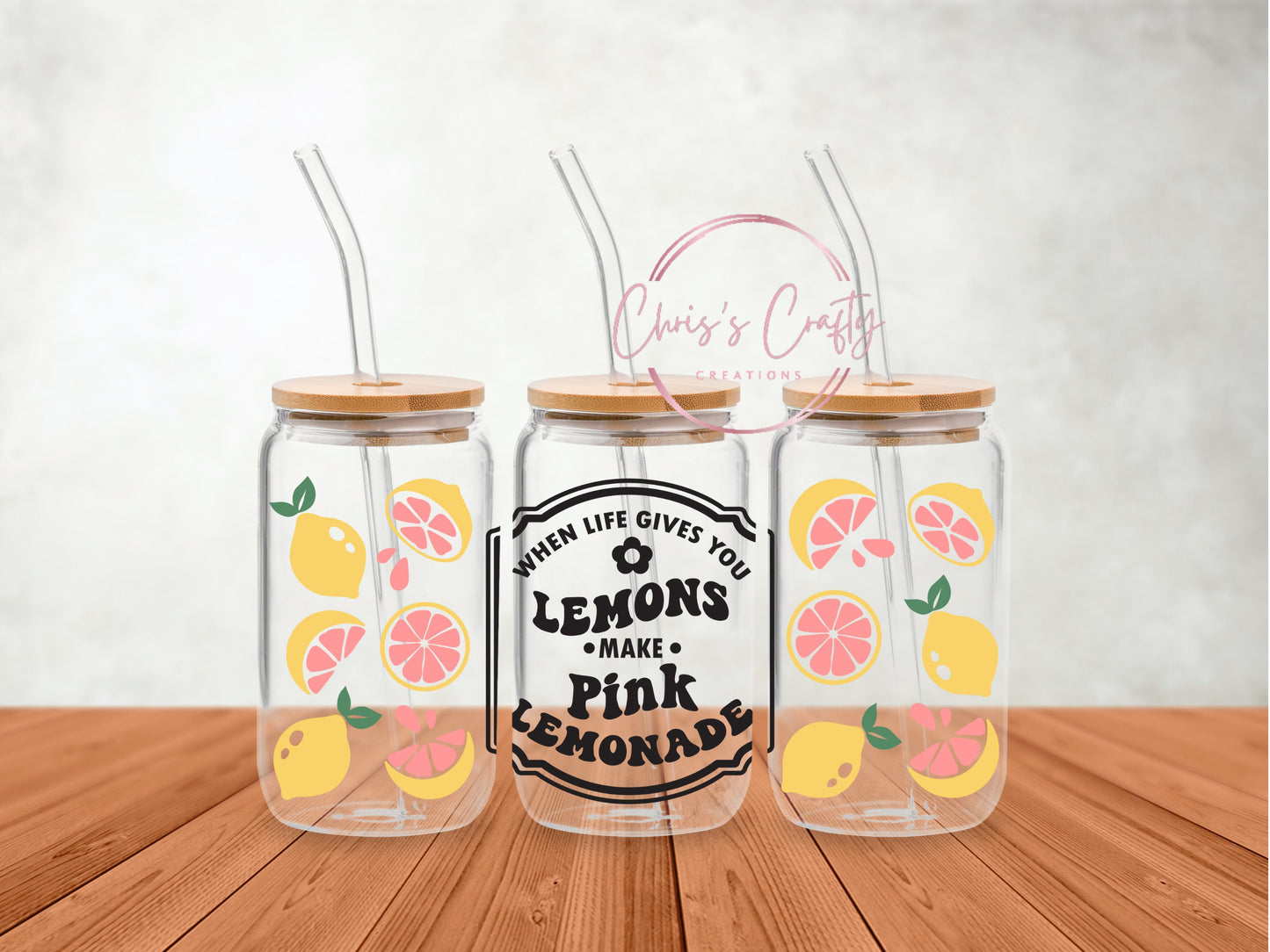UVDTF Wrap Lemons You Make Pink Lemonade 16 oz Can Glass, Mug Tumbler, Ready to Apply Permanent Waterproof Adhesive