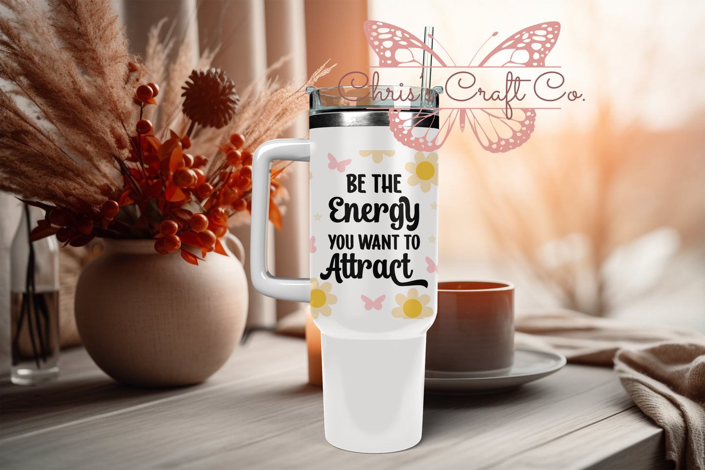 UVDTF Wrap Be the Energy you Want to Attract  16oz Can Glass Mug Tumbler, Ready to apply, Permanent Waterproof Adhesive, Add on a Can Glass