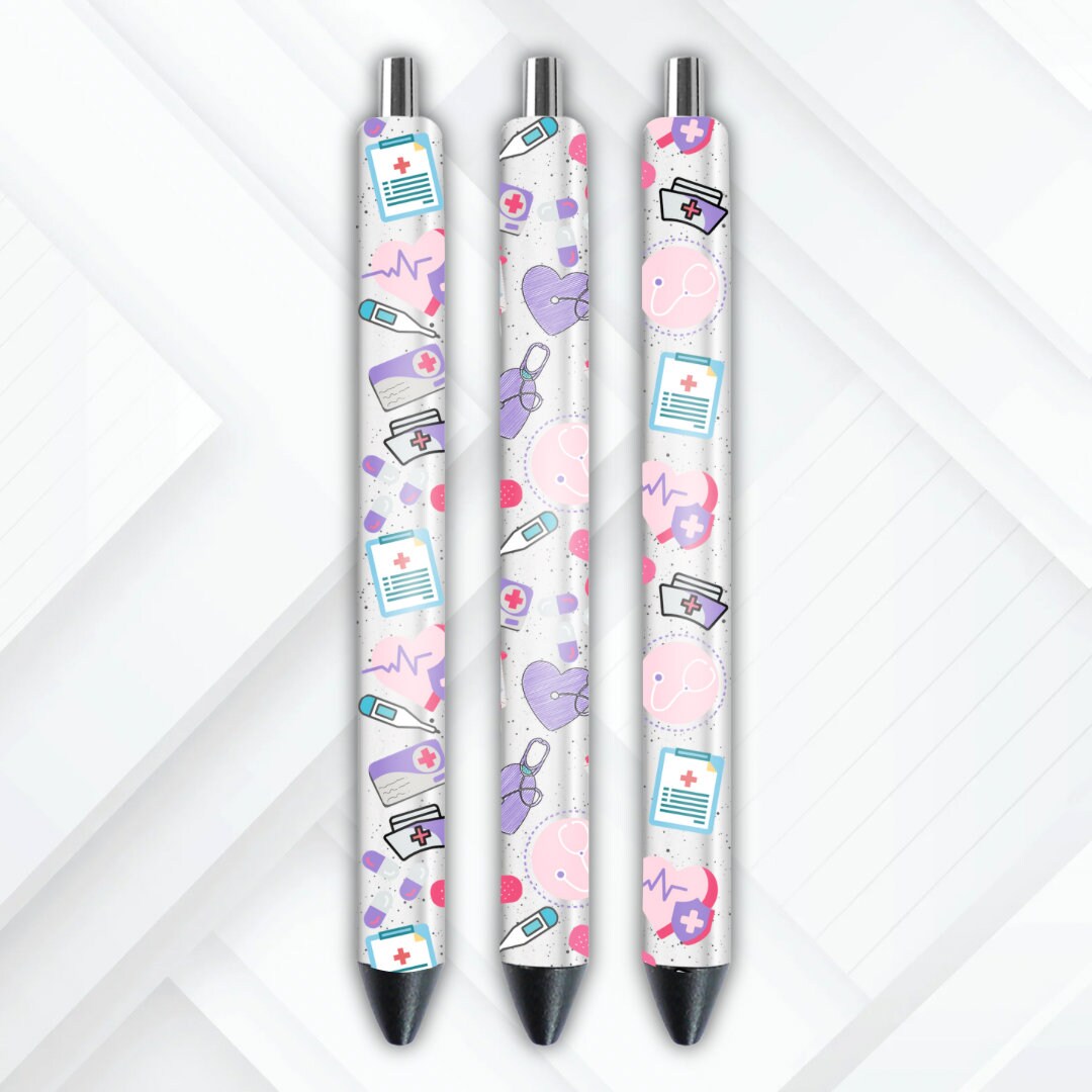 UVDTF Pen Wrap Medical Nurse, Ready to Apply, Permanent Waterproof Adhesive