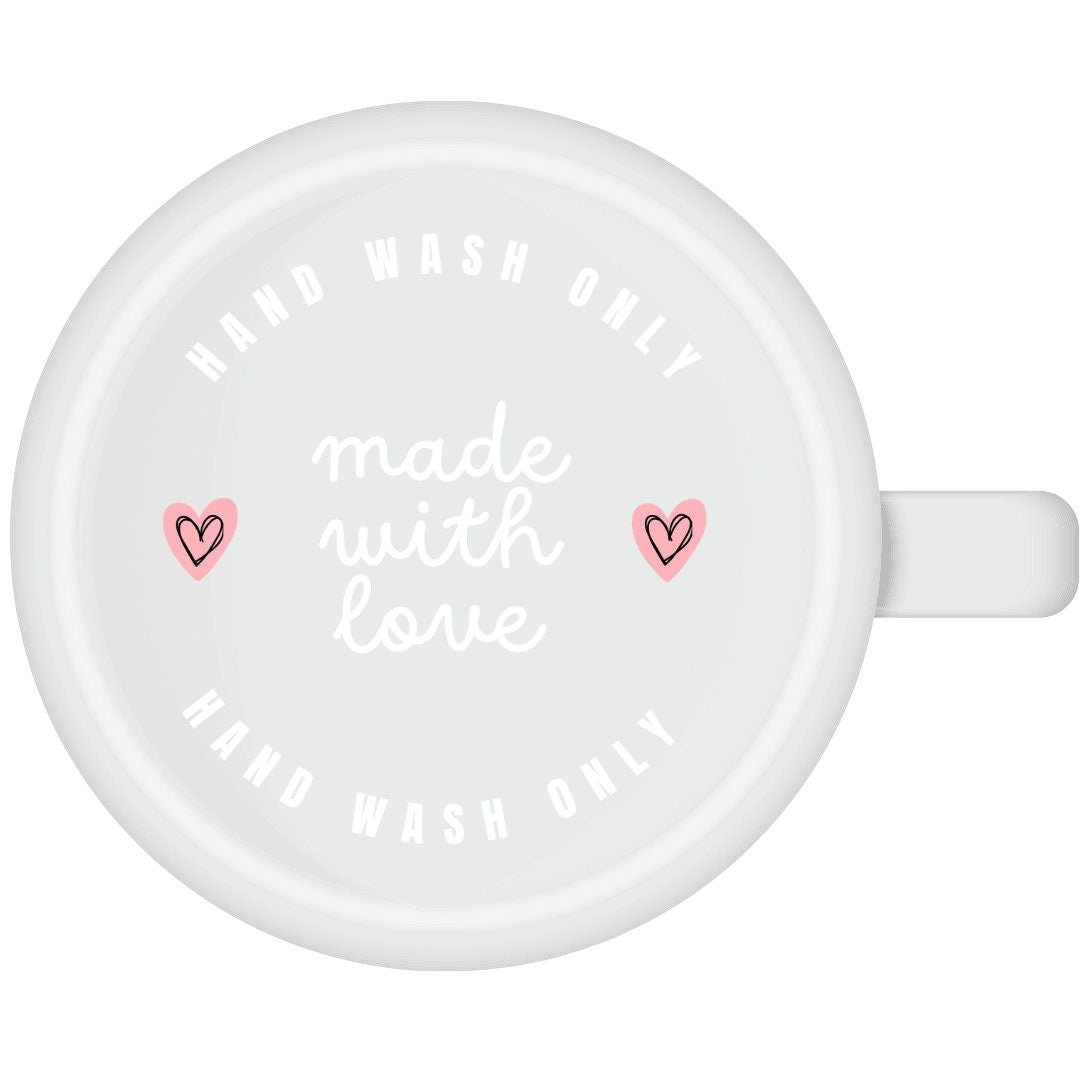 UVDTF Transfer Hand Wash Only 2" Round Made with Love for glasses and cups by the sheet, Permanent Waterproof Adhesive, Ready to Apply