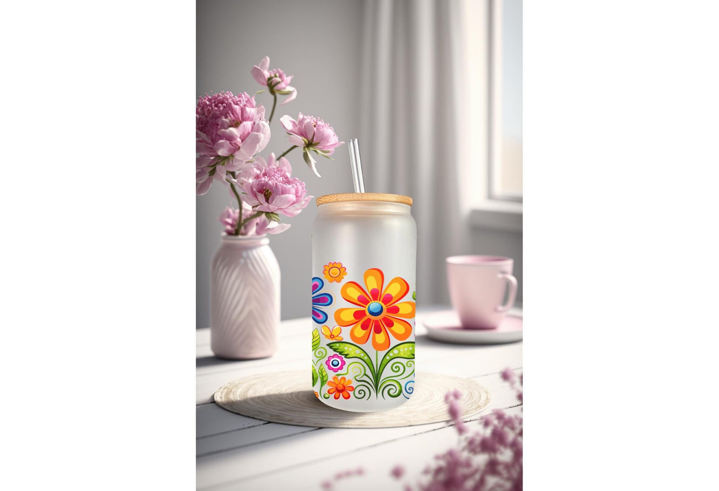 UVDTF Wrap Colorful Retro Flowers