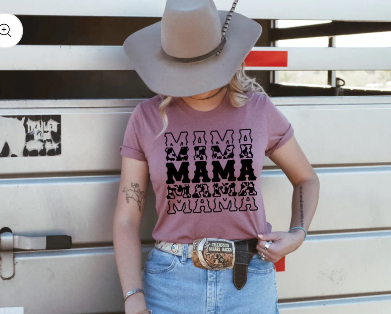 Screen Print Transfer Mama Cowhide Stacked Single Color | Ready to Press | Screen Print Transfer | Black Ink Screen Print Transfer |