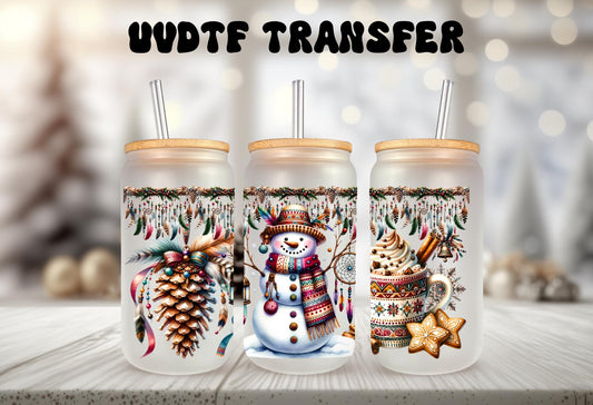 UVDTF Wrap Snowman Hot Cocoa Pine cone