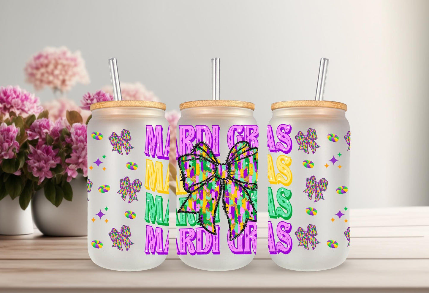 UVDTF Wrap Mardi Gras Coquette Bows