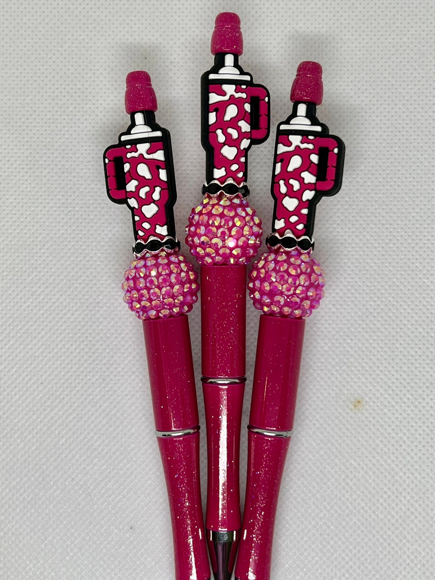 Beaded Tumbler Cow Print Pen Beaded Pen, Sarcastic Pen, Fun Pens Acrylic Beads, Custom Pen, Retractable Ink Pen, Gifts, Graduation