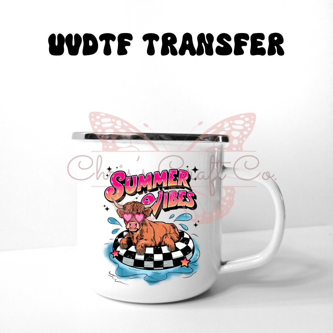 UVDTF Decal Summer Vibes Highland Cow