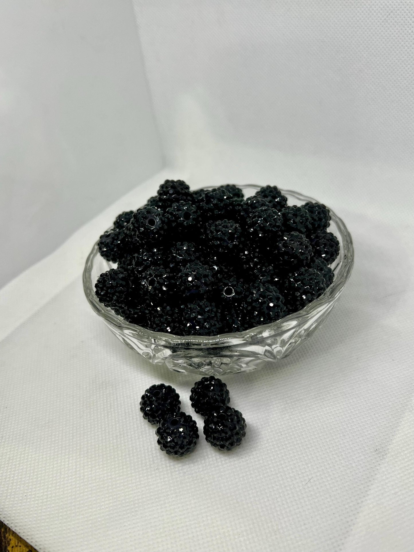 Acrylic Beads 14mm  Rhinestone Black Beads , Acrylic Gumball Beads in Bulk, 14mm Beads, 14mm Bubble Gum Beads, DIY ideas