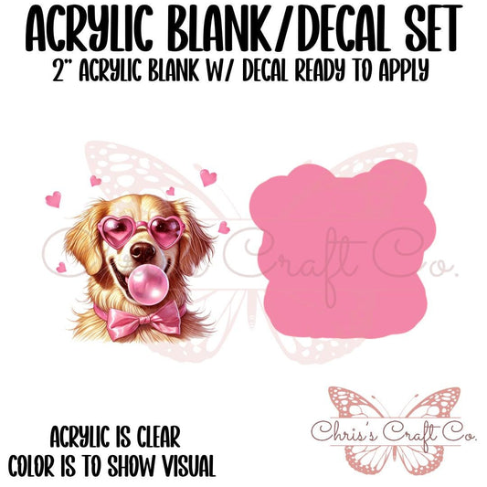 Golden Retriever Acrylic Blank Decal Set, Dog Bubble Badge, DIY Badge Reels, UVDTF sticker, Unfinished Badge Reel, Badge Reel Blanks
