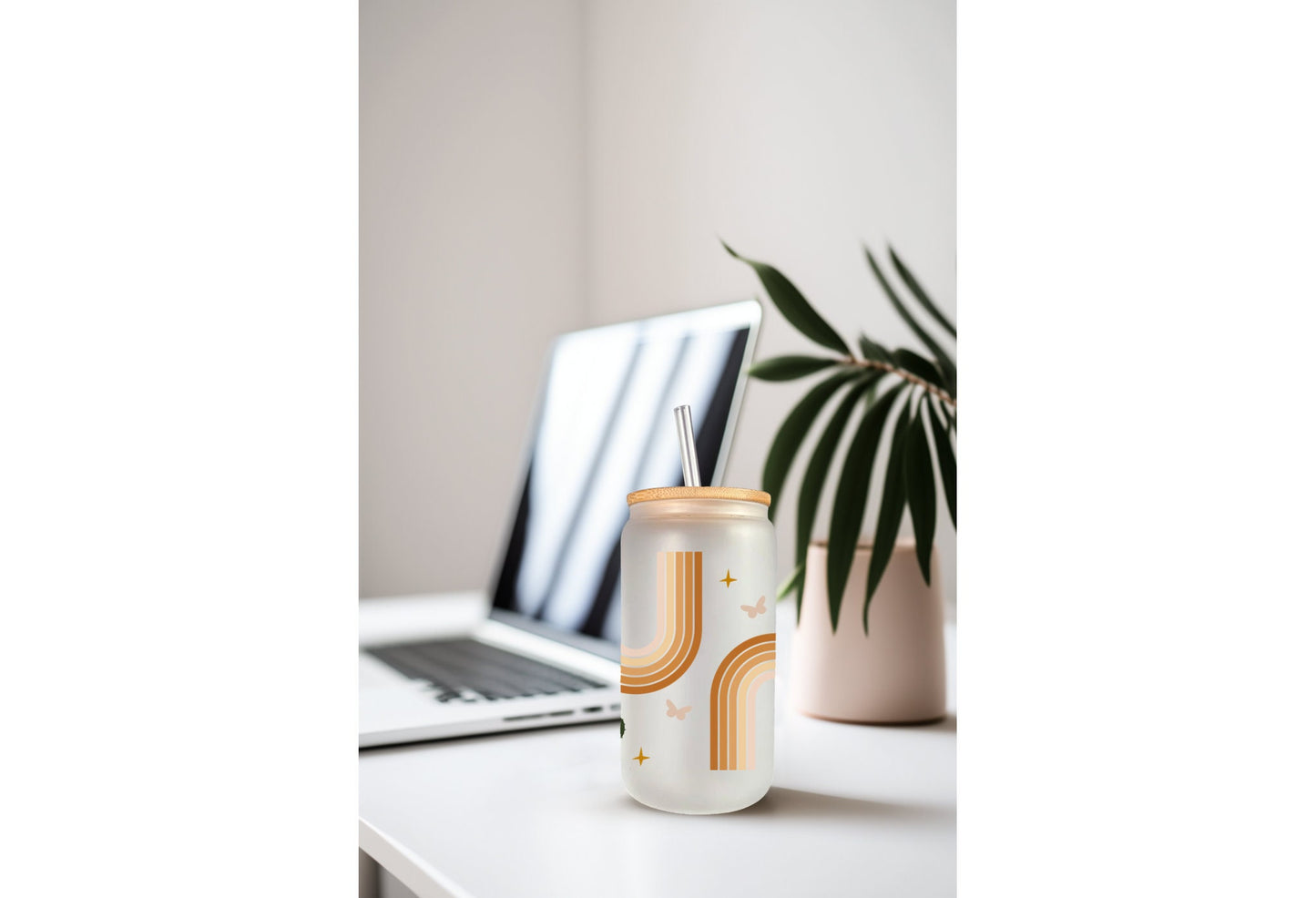 UVDTF Wrap Boho Cactus 16oz Can Glass, Mug, Tumbler, Ready to apply, Permanent Adhesive Waterproof