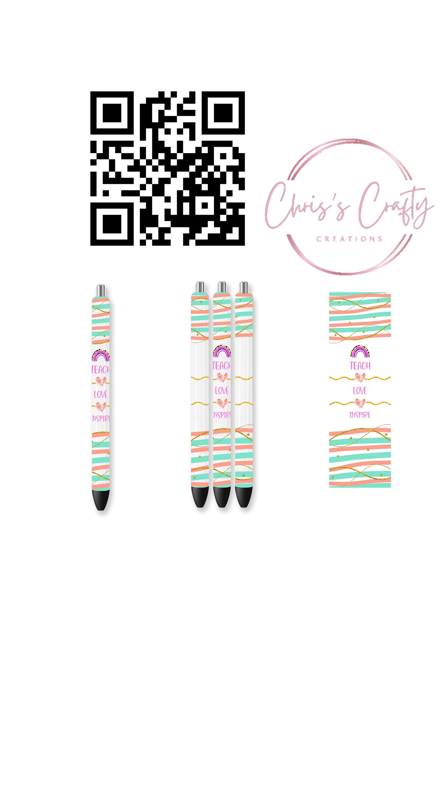 UVDTF Pen Wrap Teacher, Ready to Apply, Permanent Waterproof Adhesive
