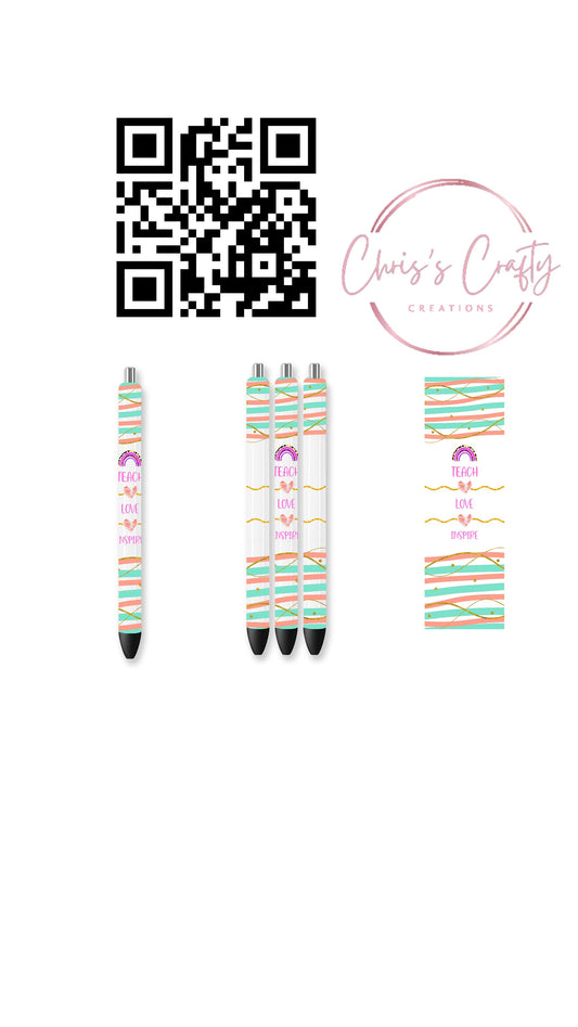 UVDTF Pen Wrap Teacher, Ready to Apply, Permanent Waterproof Adhesive