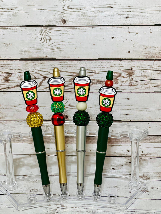 Beaded Pen Christmas Coffee, Fun Pen