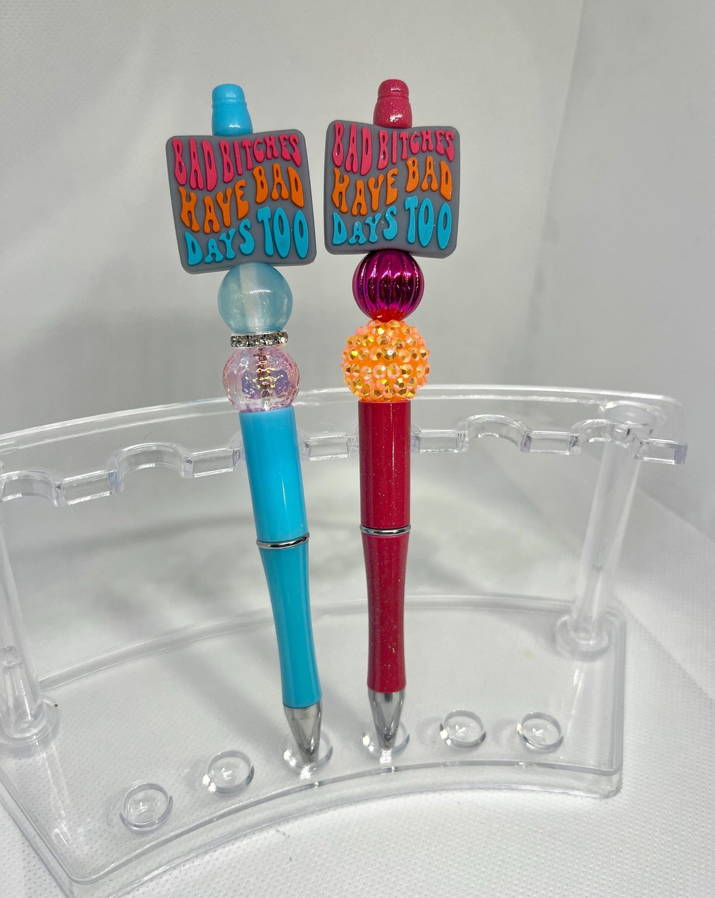 Beaded Pen Bad B*tches Have Bad Day, Refillable Ink Pen, Sarcastic Pen, Fun Pens Acrylic Beads, Custom Pen, Retractable Ink Pen, Graduation