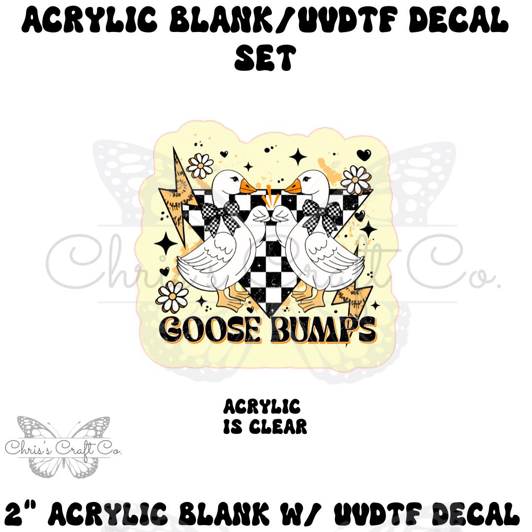 Acrylic Blank Goose Bumps UVDTF Decal Set, DIY Badge Reels, Bow Blank UVDTF sticker, Unfinished Badge Reel, Badge Reel Blank