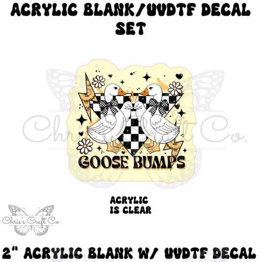 Acrylic Blank Goose Bumps UVDTF Decal Set, DIY Badge Reels, Bow Blank UVDTF sticker, Unfinished Badge Reel, Badge Reel Blank
