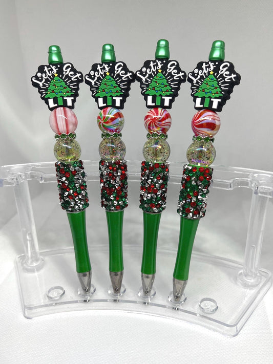 Beaded Pen Let’s Get Lit Ink Pen, Christmas Pen, Nurse Gifts, Teacher Gifts, Graduation Gifts, Gifts for Her, Retractable Pen