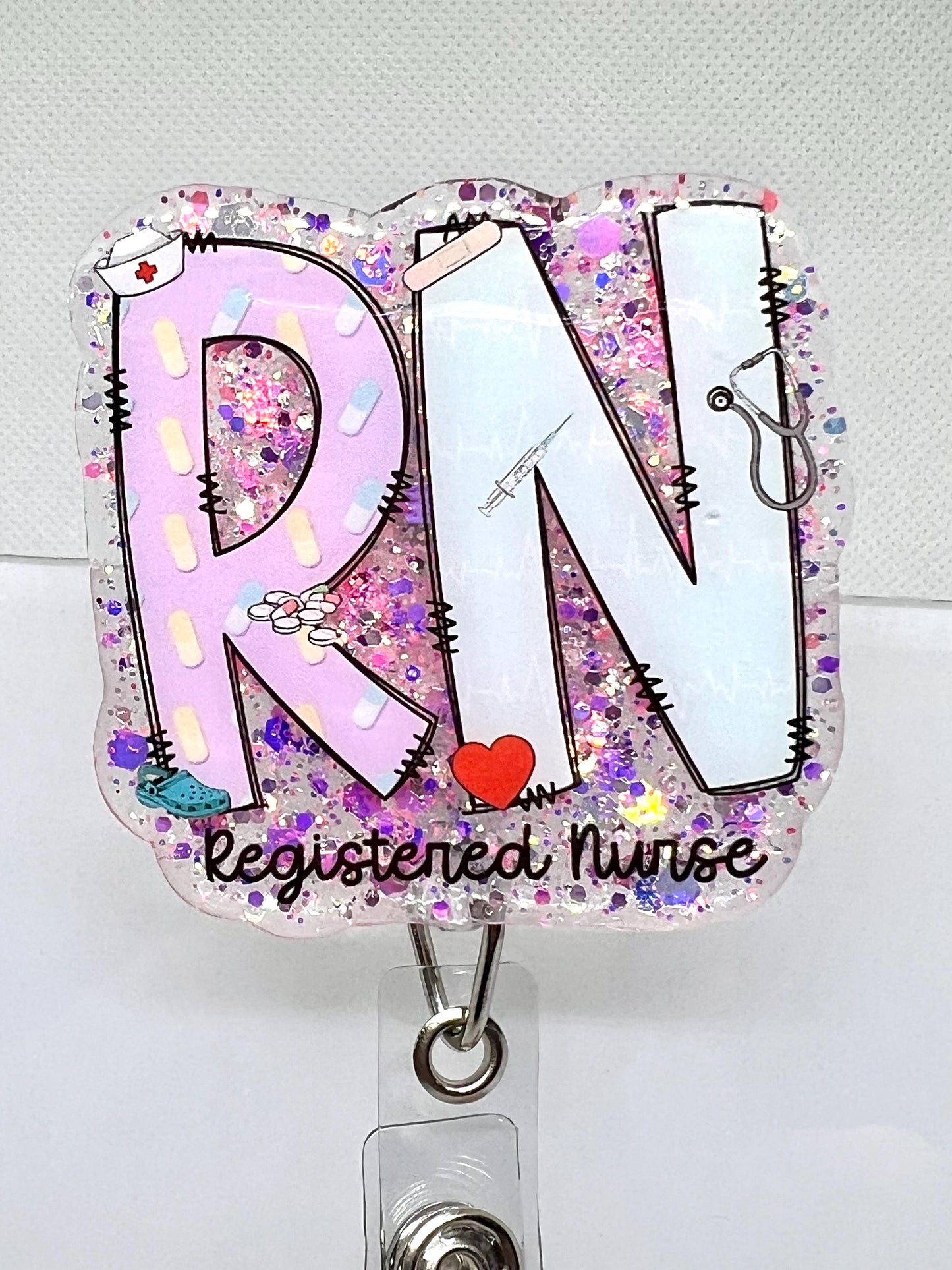 RN Acrylic Blank UVDTF Decal Set, Diy Badge Reels, UVDTF sticker, Unfinished Badge Reel, Badge Reel Blanks