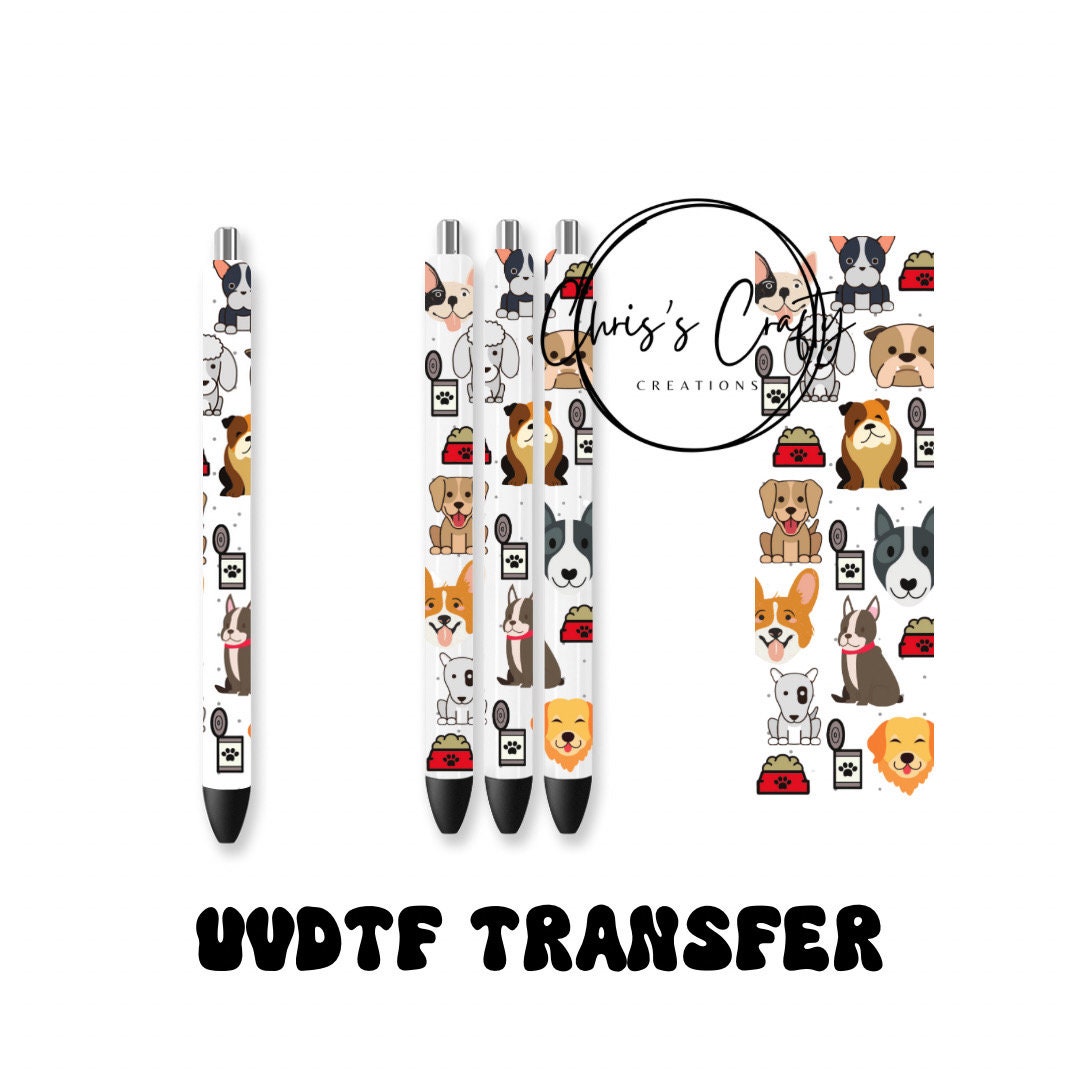 UVDTF Pen Wrap Cute Dog, Dog Mom, Ready to apply, Permanent Waterproof Ashesive