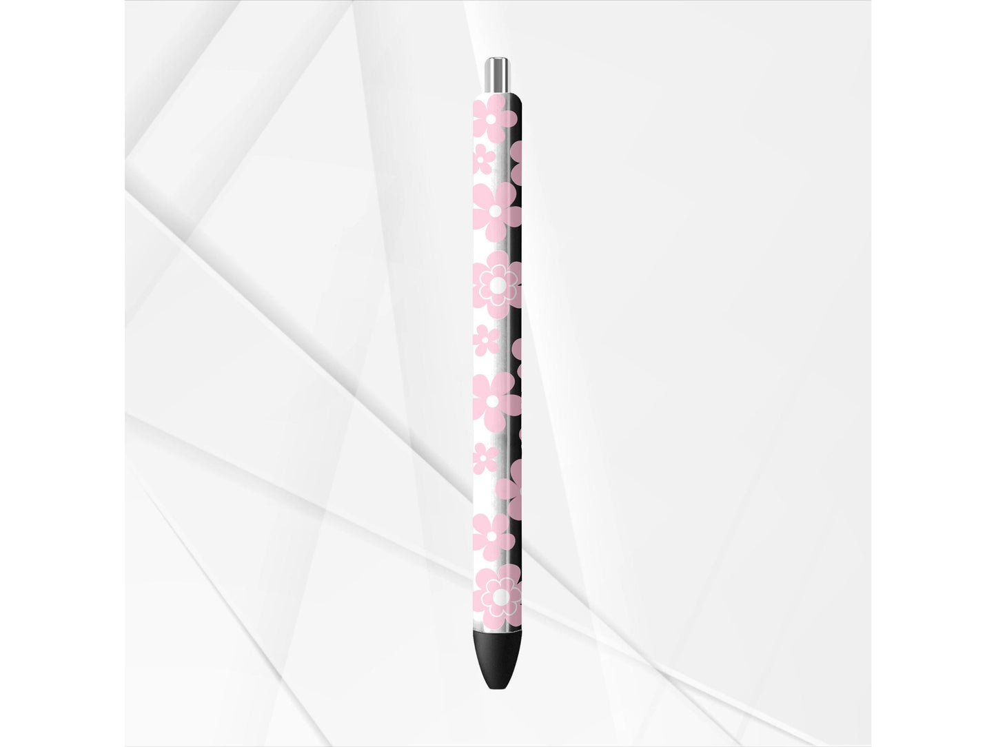 UVDTF Pen Wrap Retro Pink Daisy, Ready to Apply, Permanent Waterproof Adhesive