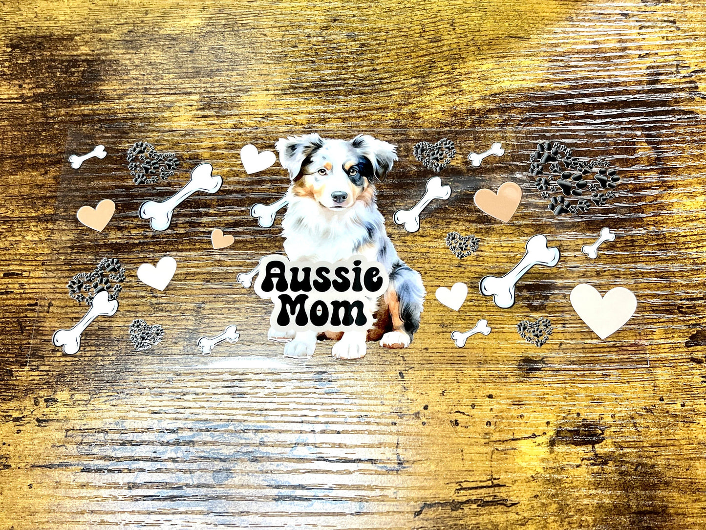 UVDTF Wrap Aussie Dog Mom, Dog Wrap