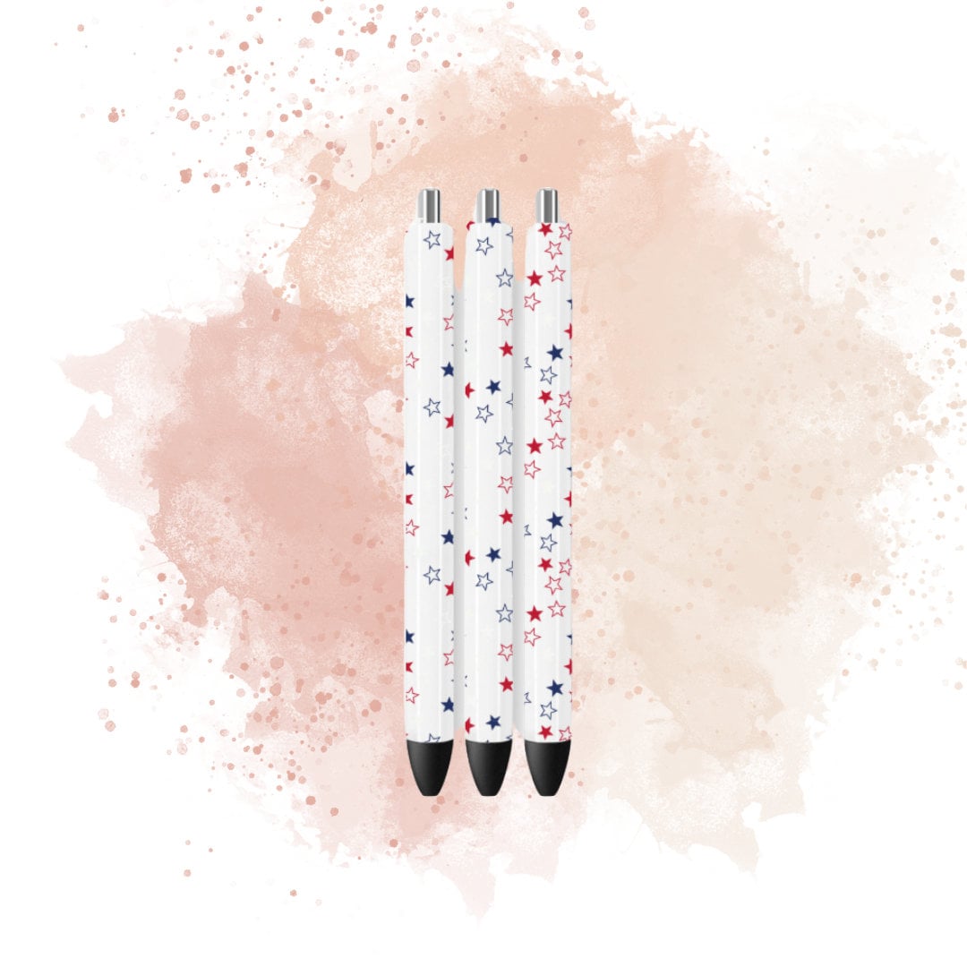 UVDTF Pen Wrap Stars Red White Blue, Patriotic Pen wrap, Pen Wrap, Epoxy Pen Wrap, Ink Joy Pen Wrap, Permanent Waterproof Adhesive