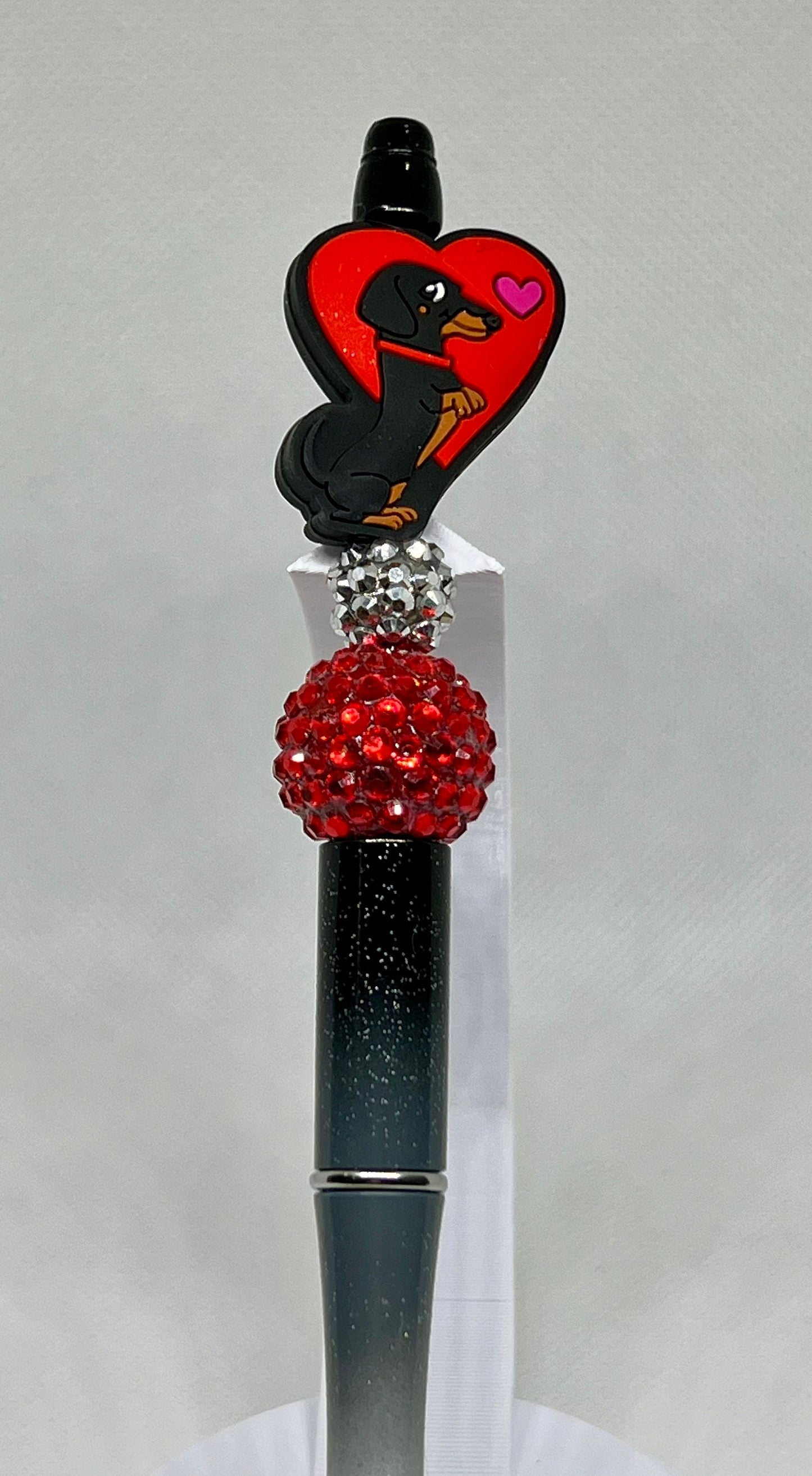 Dachshund Love Beaded Pen, Weiner Dog Mom, Sarcastic Pen, Fun Pens Acrylic Beads, Custom Pen, Retractable Ink Pen, Gifts, Graduation