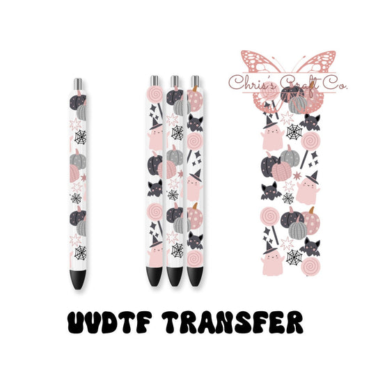 UVDTF Pen Wrap Ghost Bat Pumpkin Cute Pastel, Halloween Pen Wrap, Ready to apply, Permanent Adhesive Waterproof