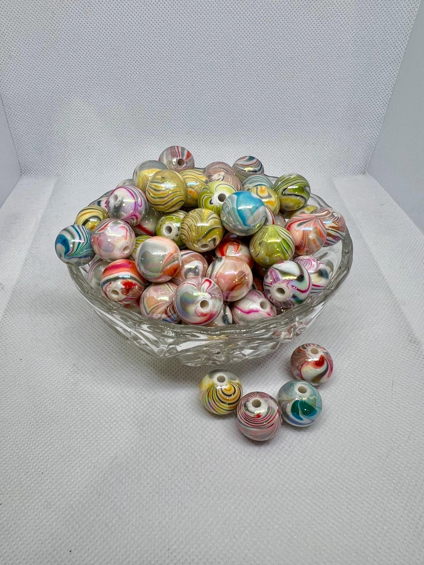 Acrylic Beads 16mm Marble Swirl Beads, Acrylic Gumball Beads in Bulk, 16mm Beads, 16mm Bubble Gum Beads, DIY ideas