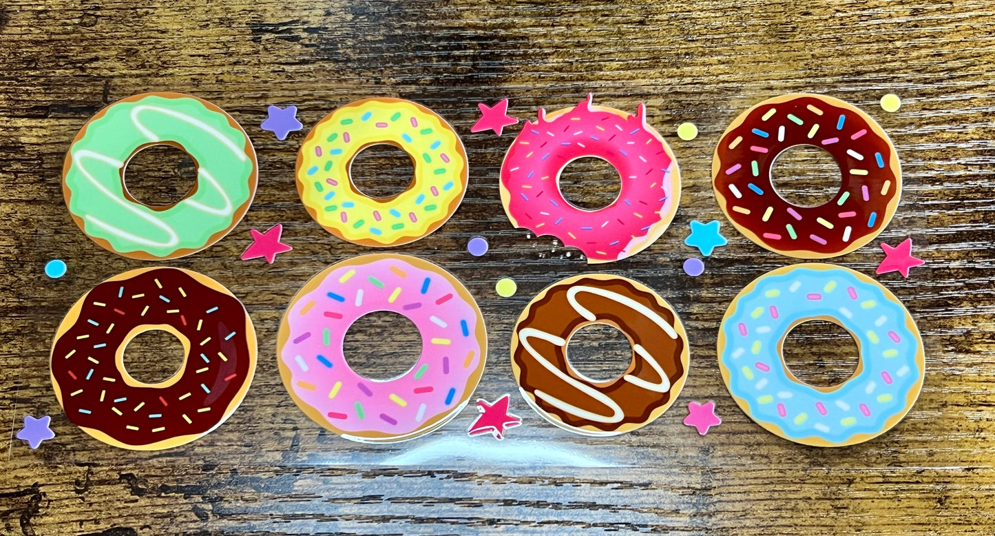 Donut Cup Wrap - Waterproof Adhesive 16 oz Cup Sticker with Colorful Donut Design
