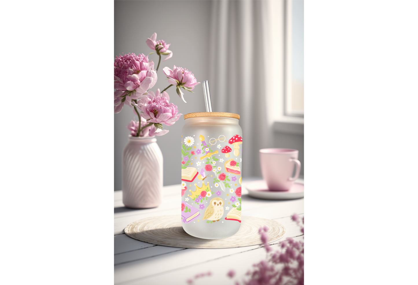UVDTF Wrap Fantasy Book Lover  for 16oz Mug Tumbler, Ready to apply, Fruit Wrap, Permanent Waterproof Adhesive