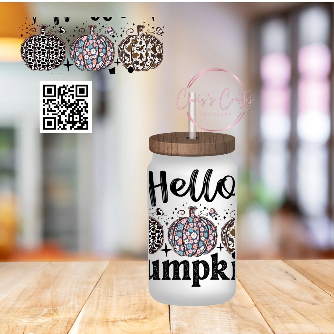 UVDTF Decal Hello Pumpkin Leopard Floral Cow Print