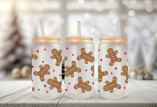 UVDTF Wrap Gingerbread Cookie for 16oz Can Glass, Mug, or  Tumbler, Ready to Apply, Permanent Waterproof Adhesive