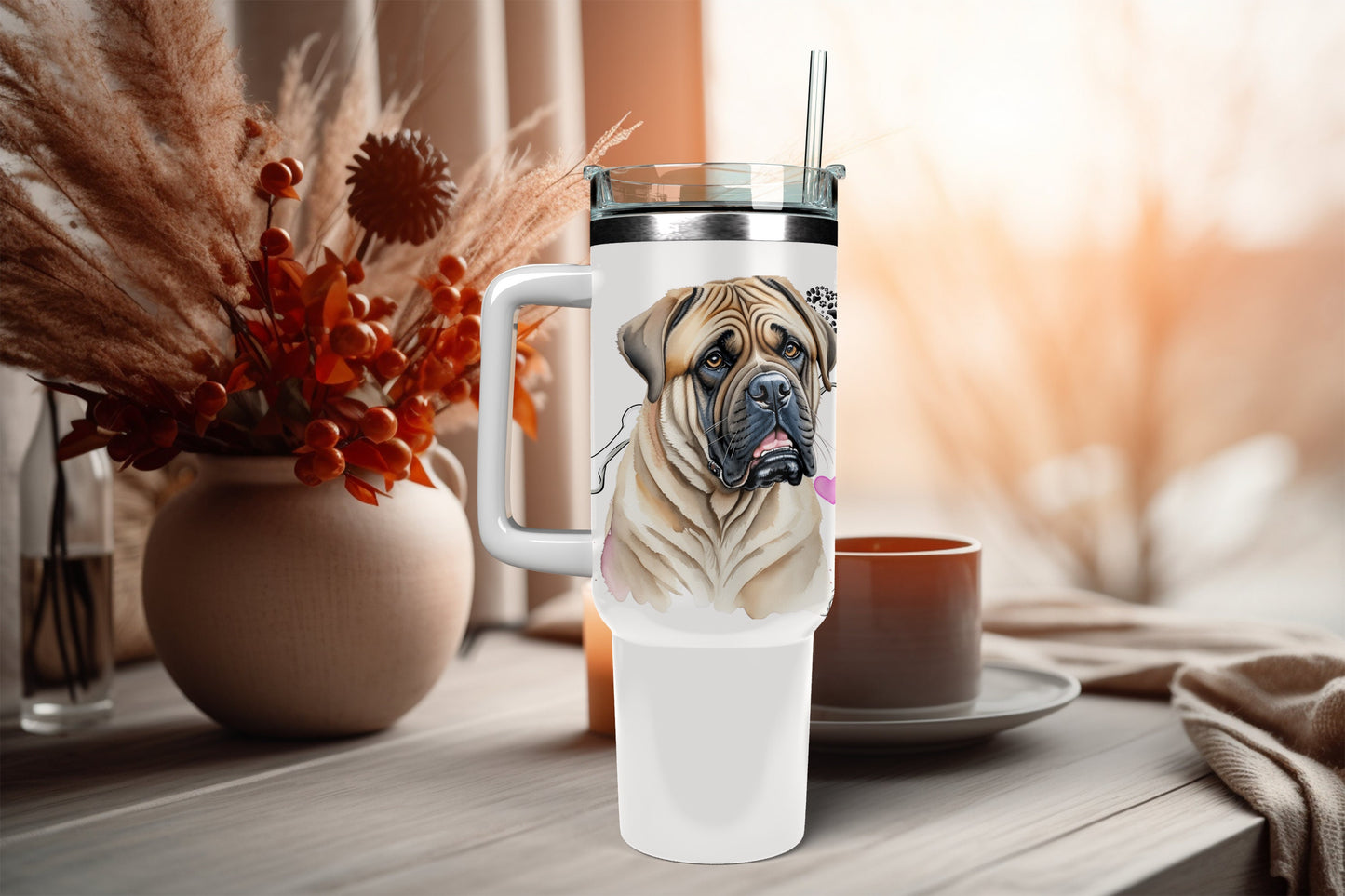UVDTF Wrap English Mastiff 16oz Can Glass Wrap Mug Tumbler, Ready to Apply, Permanent Waterproof Adhesive