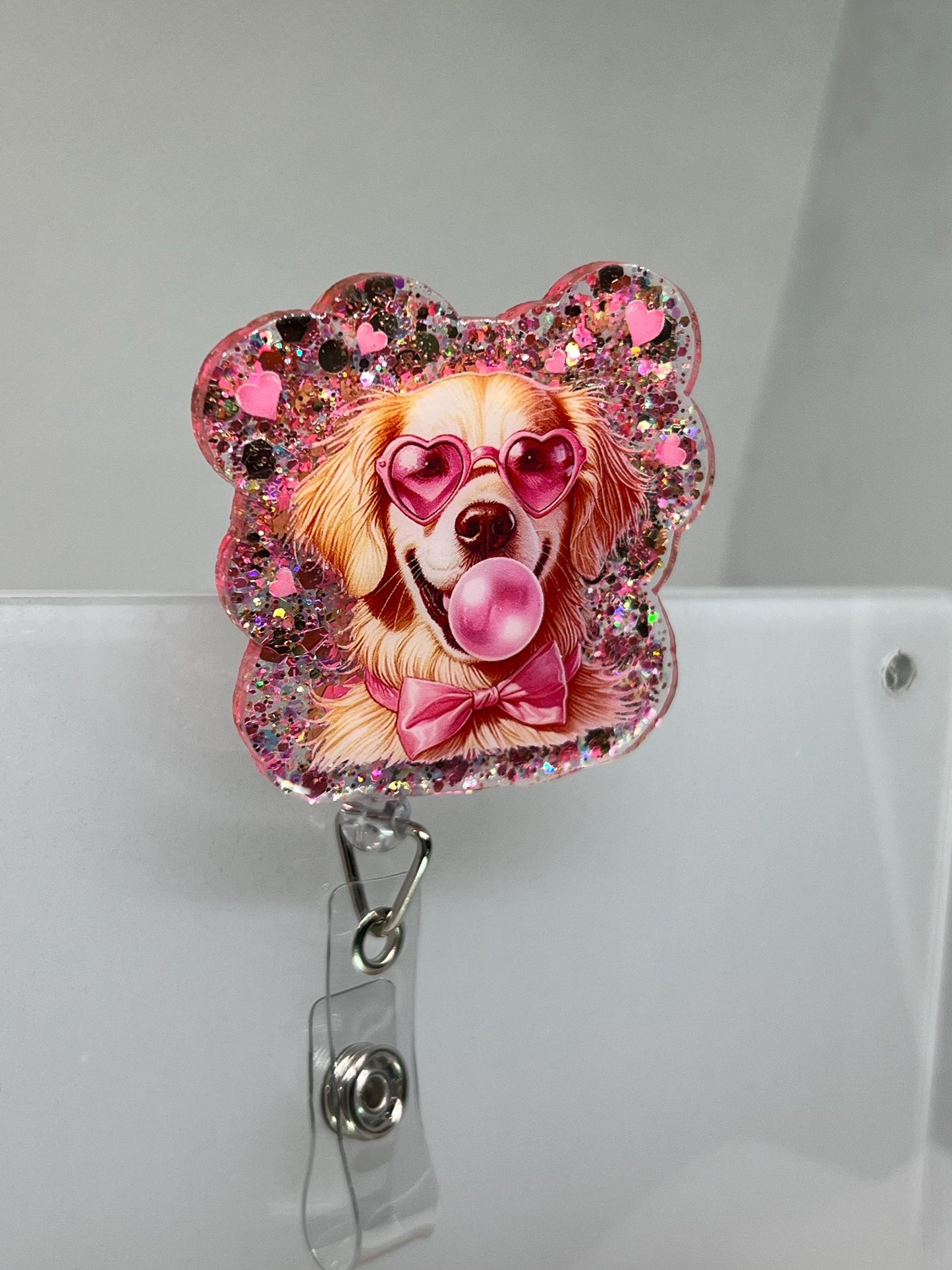 Golden Retriever Acrylic Blank Decal Set, Dog Bubble Badge, DIY Badge Reels, UVDTF sticker, Unfinished Badge Reel, Badge Reel Blanks