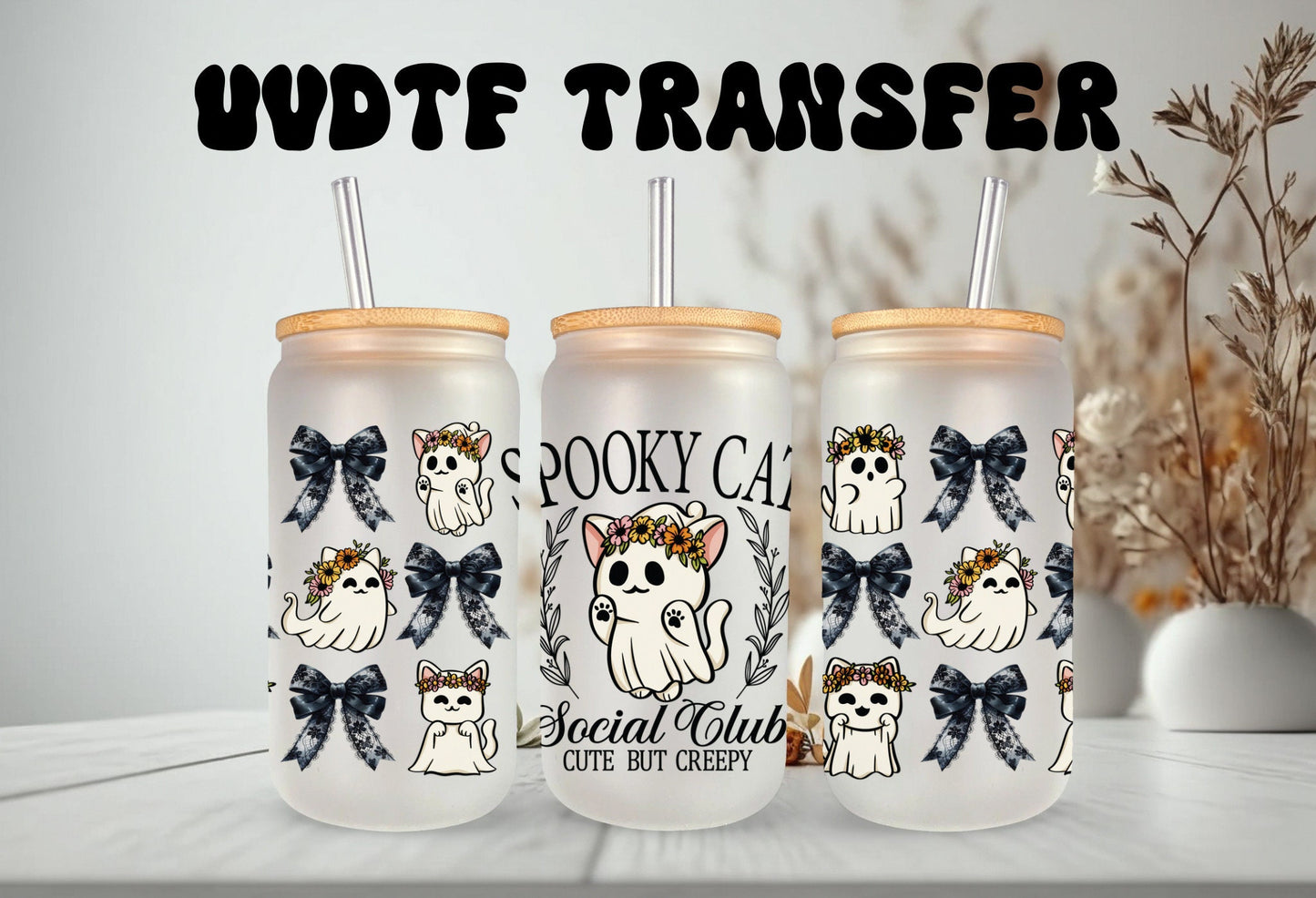 UVDTF Wrap Spooky Cat Club Cute but Creepy