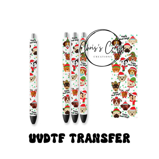 UVDTF Pen Wrap Christmas Happy Howlidays, Christmas Pen Wrap, Ready to Apply, Permanent Waterproof Adhesive