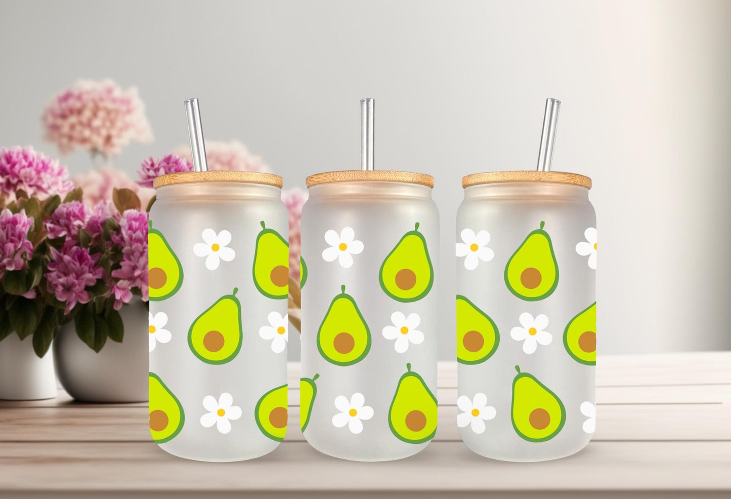 UV DTF Wrap Avocado & Daisy