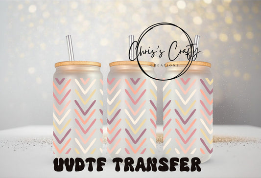 UVDTF Wrap Boho Arrow Pattern for 16 oz can glass, mug, or tumbler, Ready to Apply, Permanent Adhesive,  Add on a cup