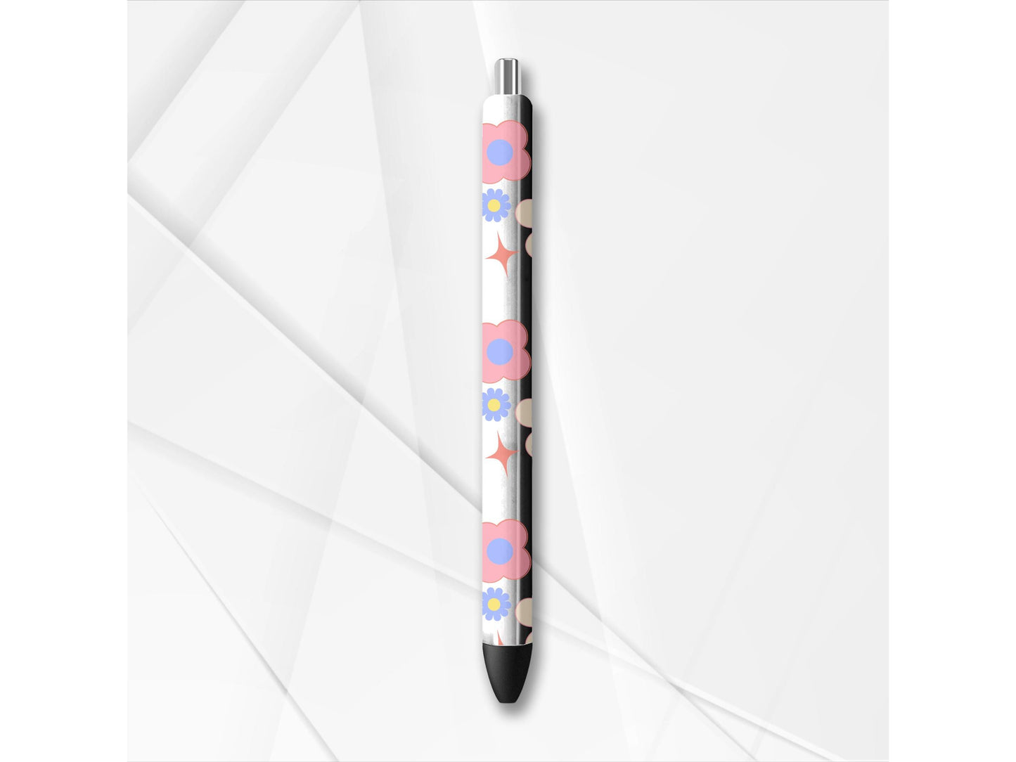 UVDTF Pen Wrap Retro Flowers, Ready to Apply, Permanent Waterproof Adhesive, Bundle and Save