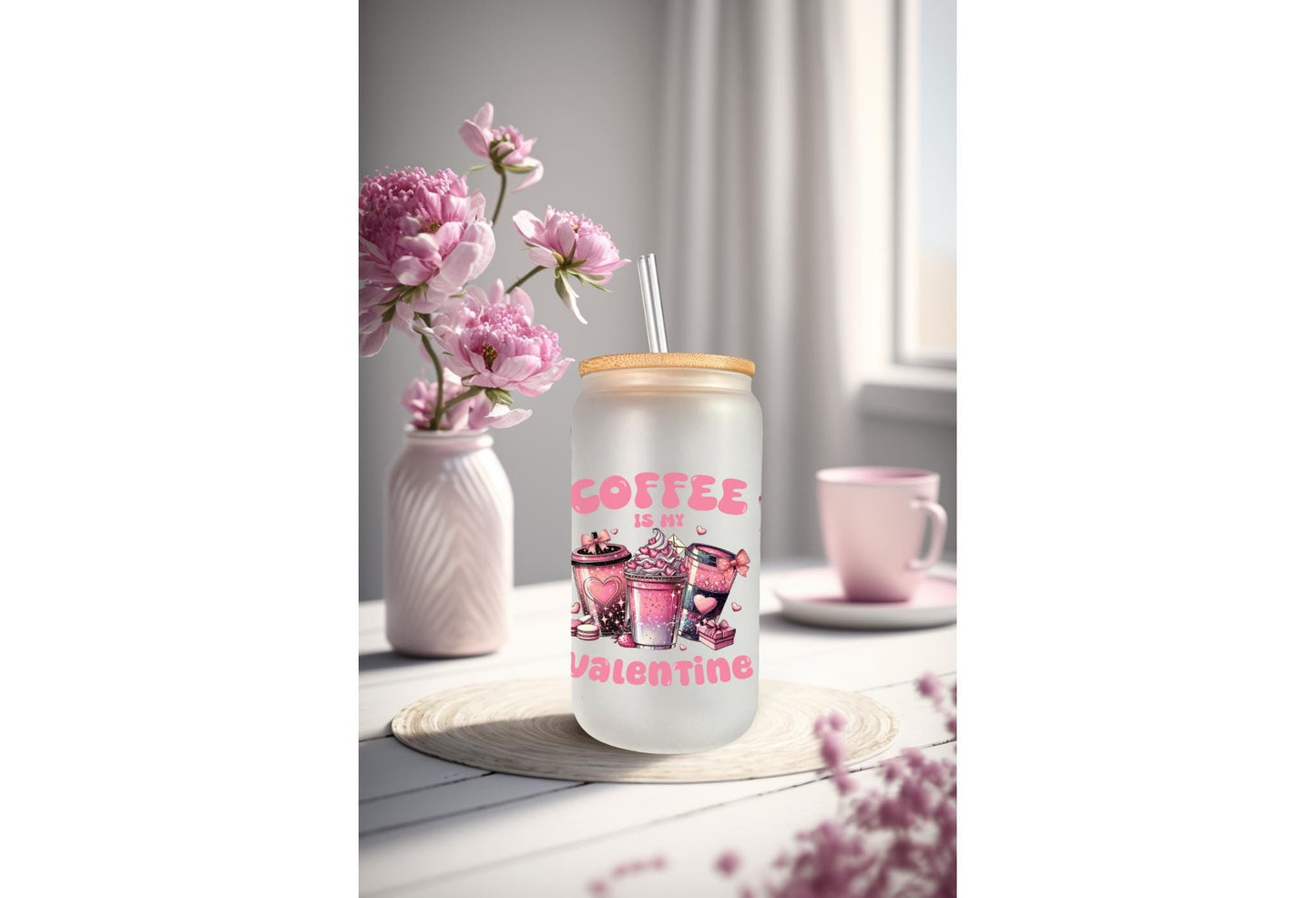UVDTF Wrap Valentine’s Love You to Death Skeleton 16oz Can Glass Mug Tumbler, Valentine wrap, Ready to Apply, Permanent Waterproof Adhesive