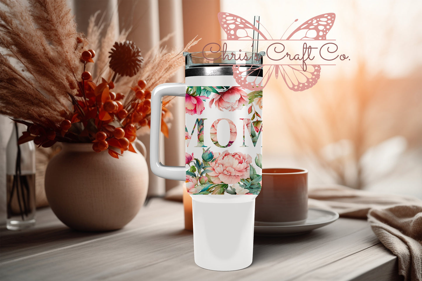 UVDTF Wrap Floral Mom for 16oz Can Glass Mug Tumbler Ready to Apply, Permanent Waterproof Adhesive