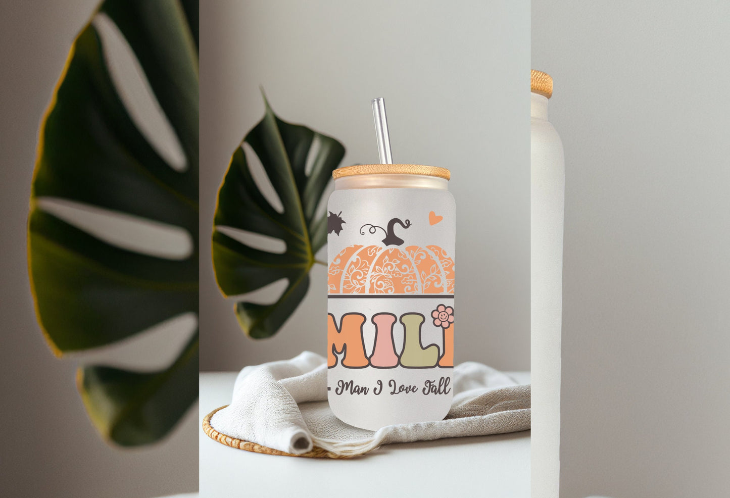 UVDTF Wrap MILF Man I love Fall 16oz Can Glass, Mug, Tumbler, Ready to Apply, Permanent Waterproof Adhesive